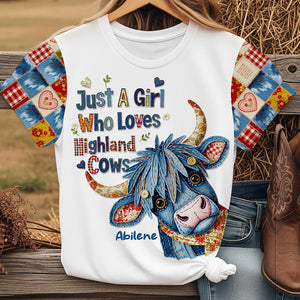 Highland Cow Girl Shirt Personalized Gifts For Cow Lovers 04NADT180625 - AOP Products - GoDuckee
