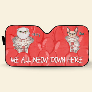 We All Meow Down Here, Personalized Windshield Sunshade, Gifts For Cat Lovers - Doormat - GoDuckee