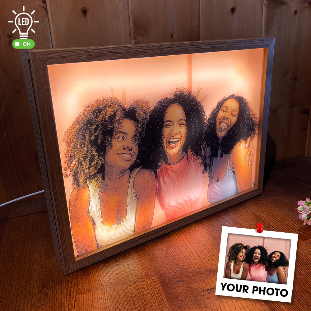 Gift For Besties - Friends, Personalized Light Picture Frame - Poster & Canvas - GoDuckee