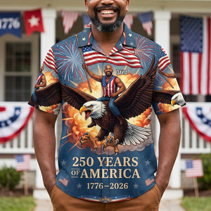 Custom Photo Free Ride With American Eagle Hawaiian Shirt, Personalized Gifts For Patriots 04qhtn300526 - Hawaiian Shirts - GoDuckee