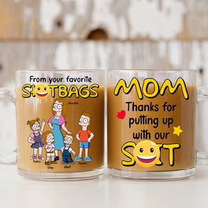Funny Mom Clear Glass Mug With Handle - Personalized Gift For Mom 02NAQN030425PA - Clear Glass Mug - GoDuckee