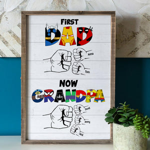 First Dad Now Grandpa Personalized Canvas Print-01QHTN250523HH - Poster & Canvas - GoDuckee
