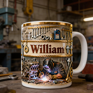 Proud Welder At Work Mug- Personalized Gifts For Welder 04PALU201225 - Coffee Mug - GoDuckee