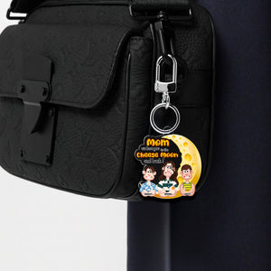 Personalized Gifts For Mom Keychain Adorable Cheese Moon 01KALU130225PA - Keychains - GoDuckee