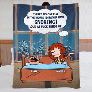 Snoring Loud As F*ck Beside Me - Personalized Blanket - Gifts For Couple - Blanket - GoDuckee