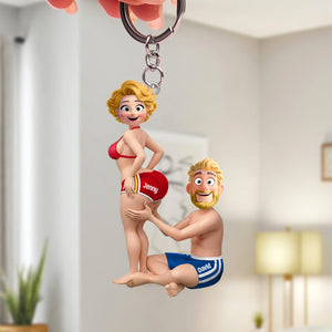 Funny Couple Keychain - Personalized Gifts For Couple Keychain 03HUTN290126 - Keychains - GoDuckee