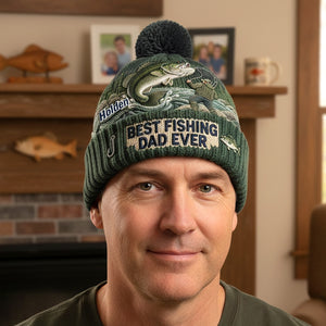 Personalized Gifts For Fishing Lovers Bobble Beanie Hat 03pamg090126 - Hat - GoDuckee