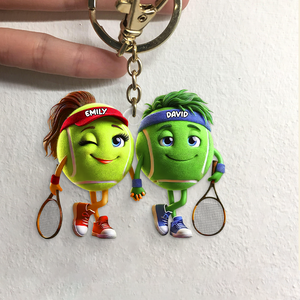 Personalized Gifts For Tennis Couple Keychain 04kapu051224 - Keychains - GoDuckee