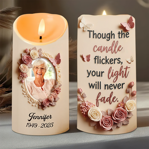 Eternal Memory Glow LED Candle - Custom Photo Human Memorial Gifts 05pgpu110725 - Led Candle - GoDuckee