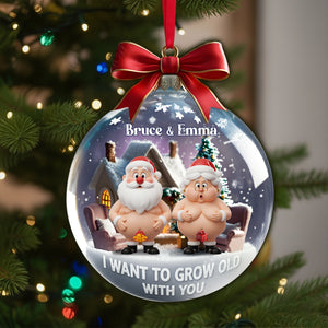 Funny Old Couple Personalized Gifts For Couple Christmas Ornament 06ohlu240925 - Ornament - GoDuckee