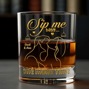 Sip Me Baby One More Time 11oz Drinking Glass - Personalized Gifts For Couples 04TOTN241125 - Glass - GoDuckee