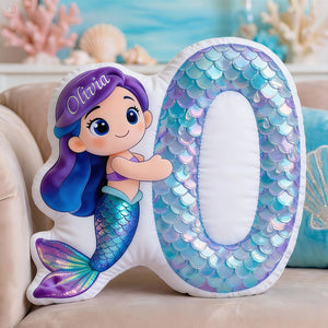 Mermaid Alphabet Pillow Personalized Gifts For Kids 03TGDT151225 - Pillow - GoDuckee