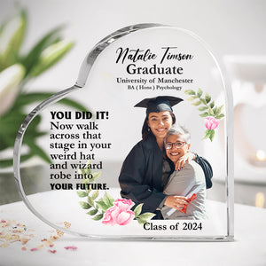 Custom Photo Gifts For Graduation Heart Plaque You Did It - Shaped Plaques - GoDuckee