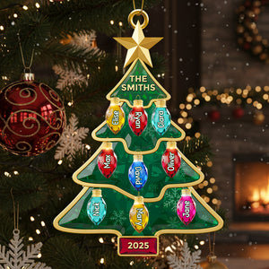 Family Light-Up Christmas Tree Ornament Personalized Gifts For Family 01NADT161025 - Ornament - GoDuckee