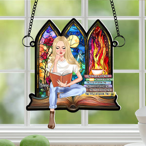 Personalized Gift For Book Lovers Suncatcher Ornament Reading Book Girl 01OHLU311224TM - Ornament - GoDuckee