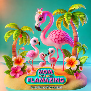 Flamingo Mom Acrylic Plaque Gifts For Mom 03HULU180425 - Shaped Plaques - GoDuckee