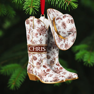 Personalized Gifts For Christmas, Cowboy Cowgirl Toile de Jouy Custom Shape Acrylic Ornament 01pgta011025 - Ornament - GoDuckee