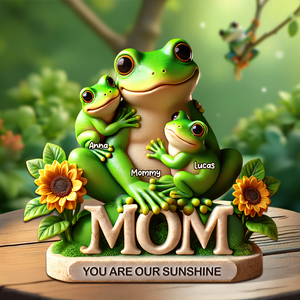Frog Mom Plaque - Personalized Gift For Mom 03HUPU190425 - Shaped Plaques - GoDuckee