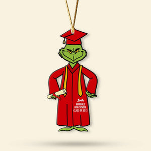 Gift For Graduation, Personalized Ornament, Graduation Gown Green Monster Ornament, Christmas Gift 03OHHN280923 - Ornament - GoDuckee
