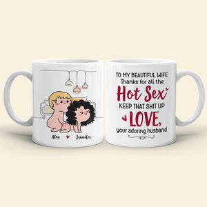 To My Beautiful Wife, Gift For Couple. Personalized Mug, Funny Couple Mug, Couple Gift - Coffee Mug - GoDuckee