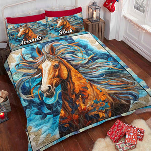 Personalized Gifts For Horse Lovers Quilt Bedding Set Special Line 03hutn051124 - Blanket - GoDuckee