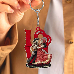 Personalized Gifts For Skull Couple Keychain 02OHDT070125 - Keychains - GoDuckee