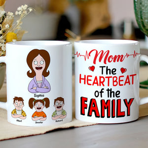 Personalized Gifts For Mom Coffee Mug 04toqn050325hg The Heartbeat Of The Family - Coffee Mug - GoDuckee
