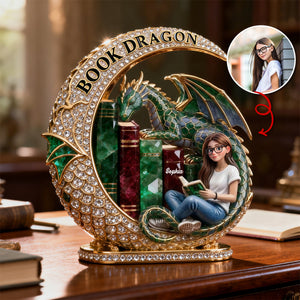Custom Photo Fantasy Book Dragon Plaque, Personalized Gifts For Book Lovers 03QHTN190326 - Shaped Plaques - GoDuckee