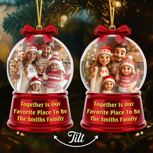 Smiling Family Christmas Lenticular Ornament - Custom Photo Gifts For Family 04PGQN190925 - Ornament - GoDuckee