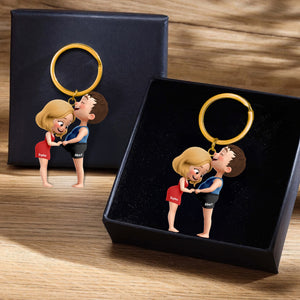 Cheeky Couple Keychain - Personalized Gifts For Couple 02qhqn291025 - Keychains - GoDuckee