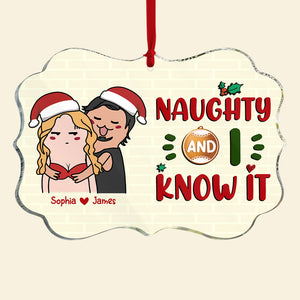 Couple 01topo150823tm, Personalized Medallion Acrylic Ornament - Ornament - GoDuckee