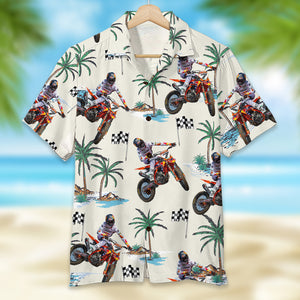 Racing Lover Personalized Hawaiian Shirt With Tropical Pattern - Hawaiian Shirts - GoDuckee