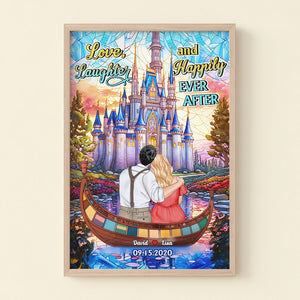 Love And Laughter Happily Ever After, Couple Gift, Personalized Light Picture Frame, Couple Hugging Suncatcher Light Frame 01HUHN190823TM - Poster & Canvas - GoDuckee