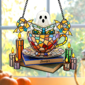 Ghost Tea Cup Suncatcher Ornament – Personalized Gifts For Book Lovers 04naqn120825 - Ornament - GoDuckee