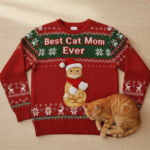 Best Cat Mom Custom Photo Gifts For Cat Lovers Ugly Sweater 03natn171025 - AOP Products - GoDuckee