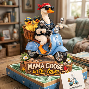 Mama Goose On The Loose Shaped Plaque - Personalized Gift For Mom 04TYTA160326 - Shaped Plaques - GoDuckee