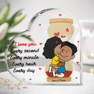 Personalized Gifts For Couple Heart Plaque Hourglass Couple 04TOMH311224HHHG - Shaped Plaques - GoDuckee