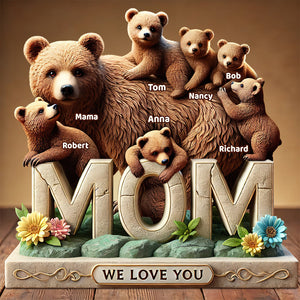 Bear Mom Acrylic Plaque Personalized Gifts For Mom 01hudt170425 - Shaped Plaques - GoDuckee