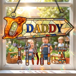 Daddy's Tool Kid Suncatcher Ornament - Personalized Gifts For Dad 03padh250426 - Ornament - GoDuckee