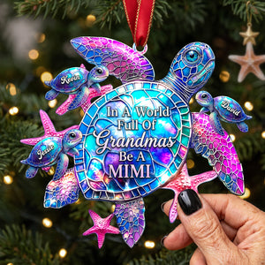 Grandma Turtle Christmas Ornament - Personalized Gifts For Grandma 04huta240826