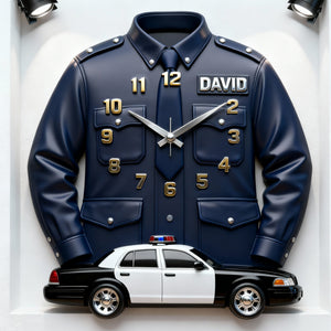 Personalized Gifts For Police Officers Acrylic Hanging Wall Clock 02totn060126 - Hanging Wall Clock - GoDuckee