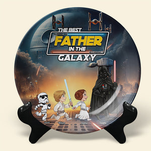Galaxy Dad Ceramic Round Plate - Personalized Gift For Dad 051XQQN090425 - Ceramic Round Plate - GoDuckee