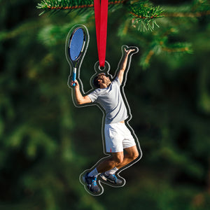 Christmas Gift For Tennis Lover, Personalized Custom Photo Ornament, Acrylic Christmas Ornament - Ornament - GoDuckee