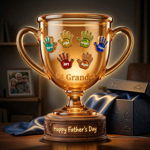 Best Dad Trophy Acrylic Light Box - Personalized Gifts For Father 02palu160426 - Light Box - GoDuckee