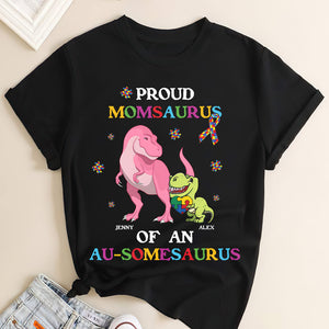 Personalized Gifts For Autism Mom Shirt Proud Momsaurus 05KAMH260225 - Shirts - GoDuckee