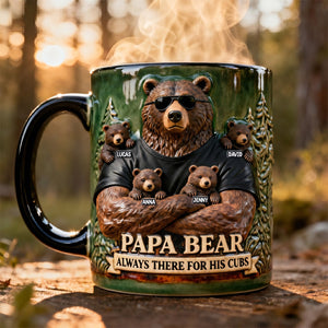 Strong Protective Bear Dad Magic Mug, Personalized Gifts For Dad 03qhtn200526 - Coffee Mug - GoDuckee