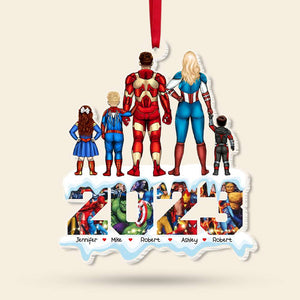 Gift For Family, Personalized Acrylic Ornament, Super Family Ornament, Christmas Gift 01NAHN151123TM - Ornament - GoDuckee