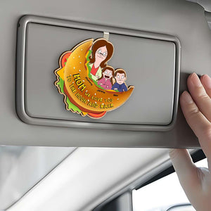 Personalized Gifts For Mom Car Visor Clip We Love You To The Moon And Back 05KAMH140225HG - Car Visor Clip - GoDuckee