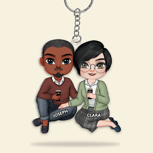 Personalized Gifts For Couple Keychain 13QHHU150125HH - Keychains - GoDuckee