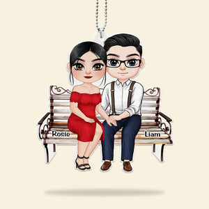 Couple Gift, Personalized Car Ornament, Couple Hugging Ornament - Ornament - GoDuckee